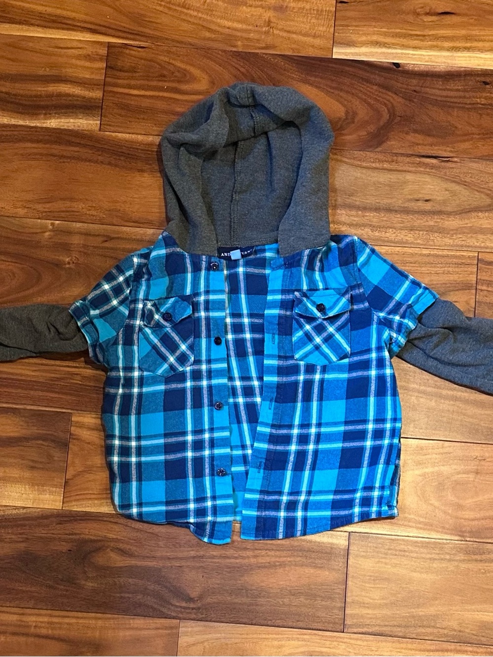 Andy and Evan plaid hoodie shirt jacket